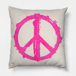 Peace Symbol - Pink Pillow