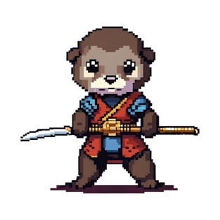 Little Otter Samurai Pixel T-Shirt