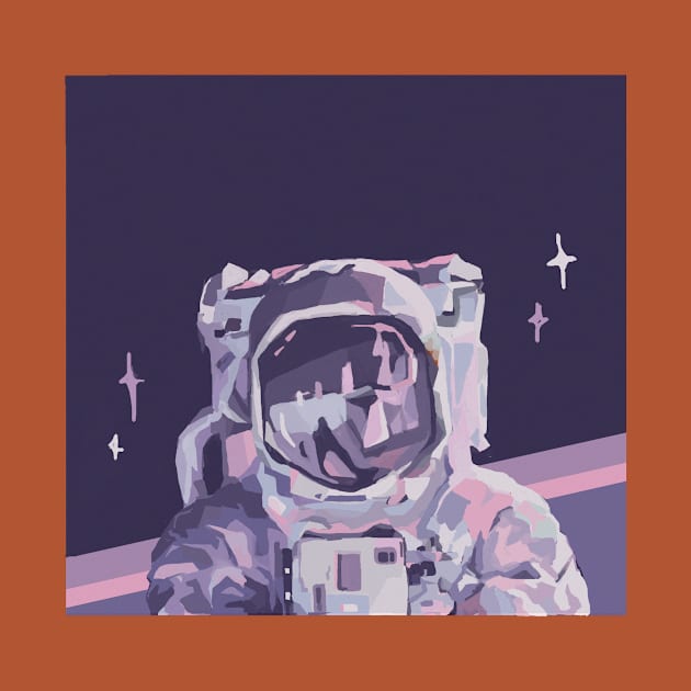 Purple retro astronaut by shazuliArt