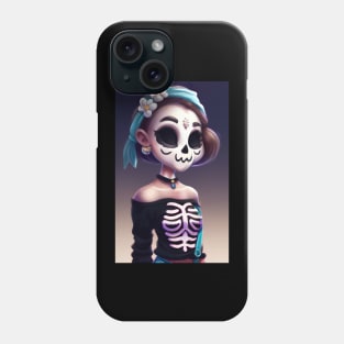 stylish sugar skull style Phone Case