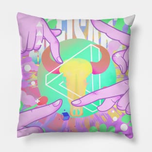 Dope pointing to a bull year drawing Pillow