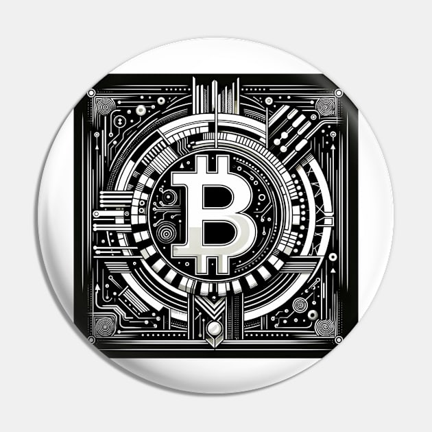 Digital Genesis: The Circuitry of Bitcoin Pin by heartyARTworks