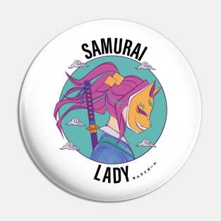 Samurai Lady Circle Design Pin