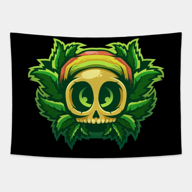 CUTE SKULL WEEDS Tapestry by NSC.gd