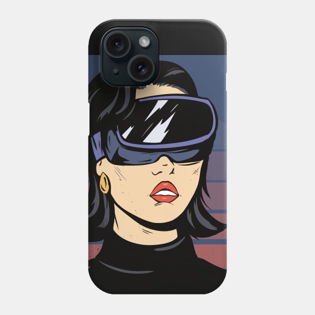 Escape Reality // Pop Art Virtual Reality Woman Phone Case by SLAG_Creative