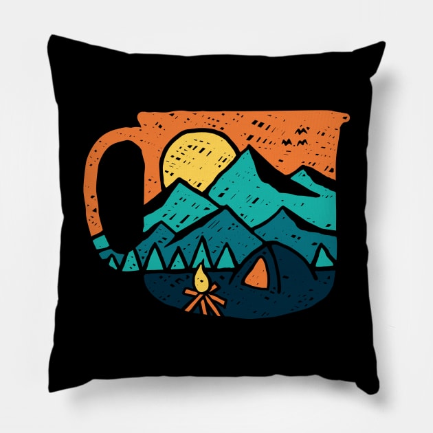 Coffee and Adventure Pillow by quilimo