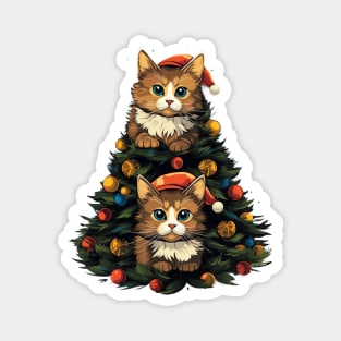 Cat Christmas Tree Magnet