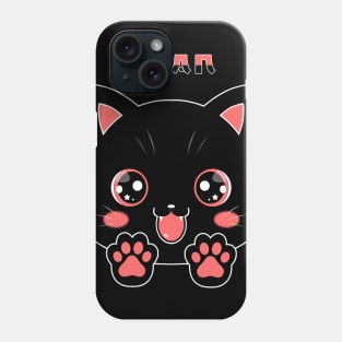 Cute Black Cat Paw Anime Phone Case