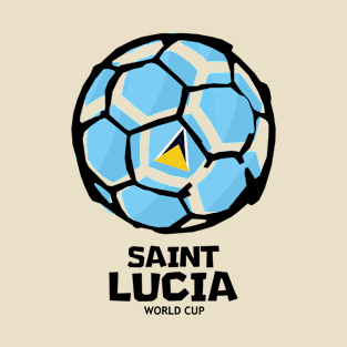 Saint Lucia Football Country Flag T-Shirt