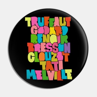 French Cult Movie Directors Typo Design Pin