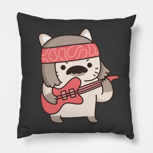 Cat playing guitar Pillow