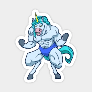 Fitness Bodybuilder Unicorn Shows Muscles - Gym Magnet