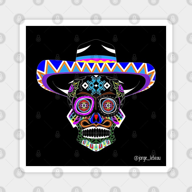 black mariachi san ecopop Magnet by jorge_lebeau