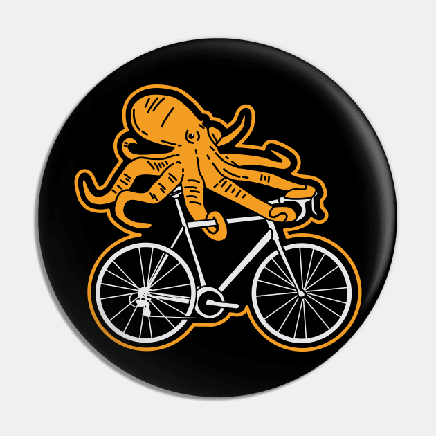 Funny Cycling T Shirt I octopus MTB gift Pin by biNutz