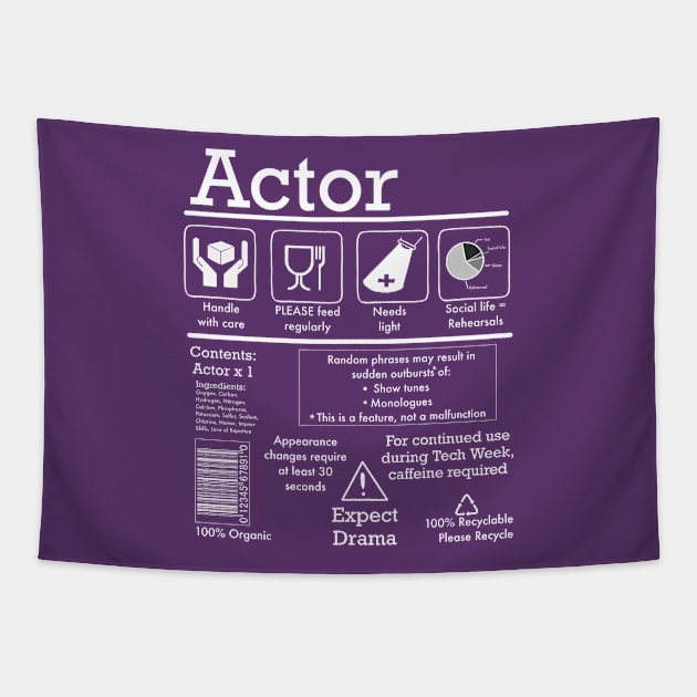 Actor Care Instructions for Theatre Lovers Tapestry by Fun4theBrain