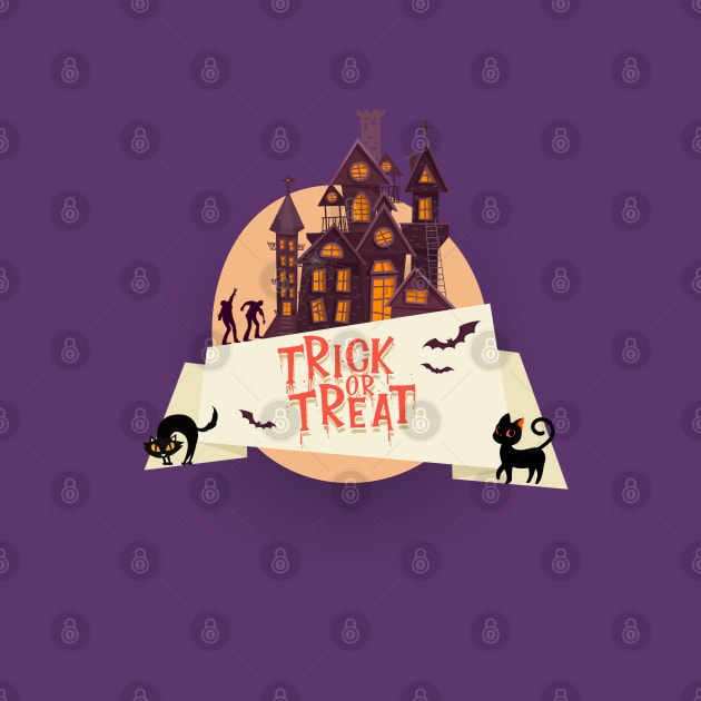 Halloween Trick or Treat I Halloween Castle I Halloween Black Cats I Halloween Global Trendy Costumes by BellaPixel