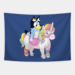 Dog unicorn Tapestry