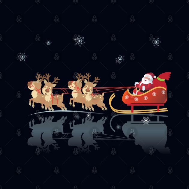 Winter Holiday Fairy Tale Santa Clous and Reindeer by sofiartmedia