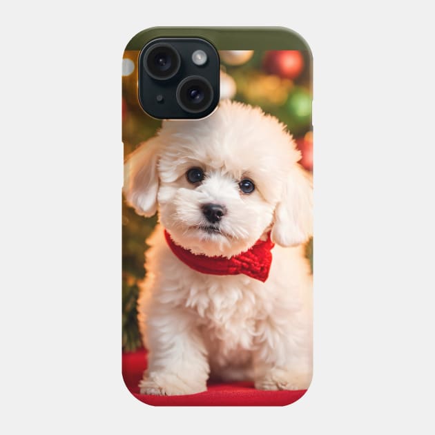 Bichon Frise Puppy with Christmas Gifts Phone Case by nicecorgi