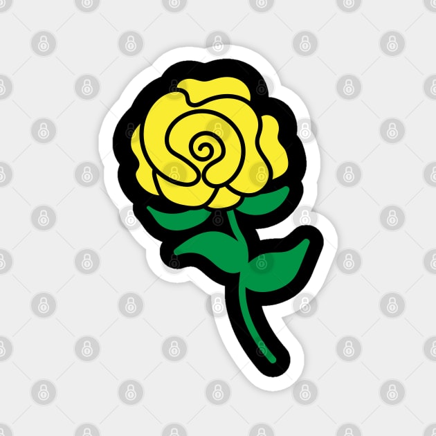 Yellow Rose Magnet by Rosemarie Guieb Designs