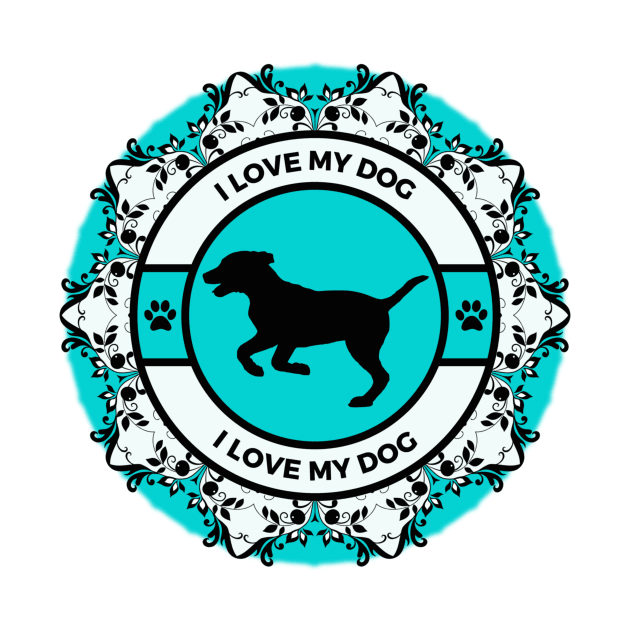 Turquoise I Love My Dog by Designs_by_KC