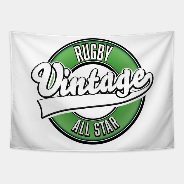 Rugby Vintage All Star logo Tapestry by nickemporium1