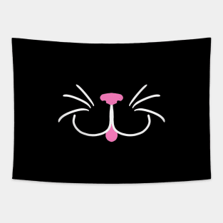 Silly cat face mask Tapestry