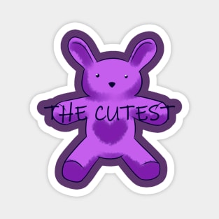 The cutest bunny dark purple Magnet