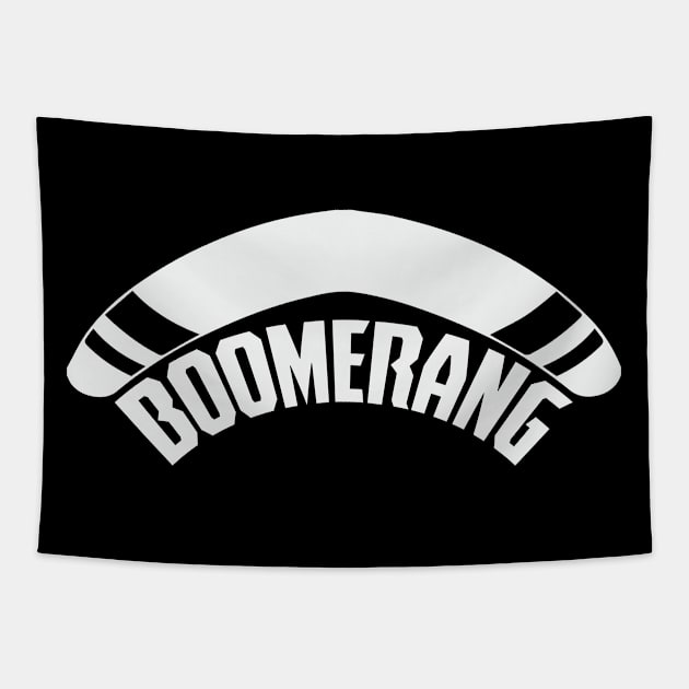 Boomerang Lettering Throw Throwing Tapestry by DesignatedDesigner