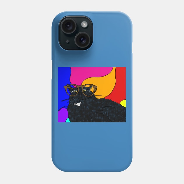 Psychedelic cat in glasses... what a trip! Phone Case by HFGJewels