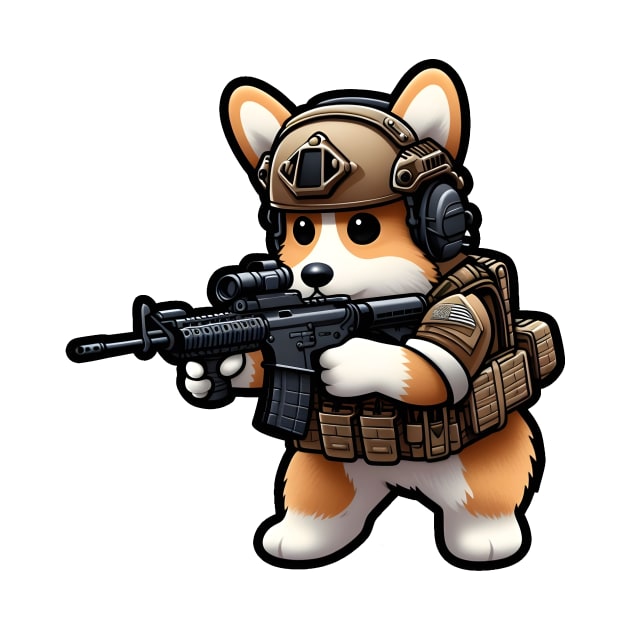 Tactical Corgi by Rawlifegraphic