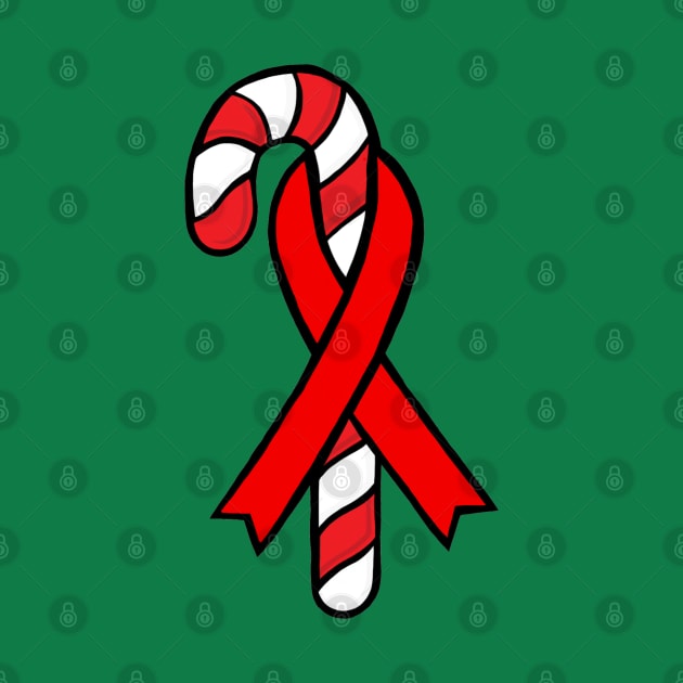 Candy Cane Awareness Ribbon (Red) by CaitlynConnor