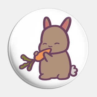 Cute Bunny Rabbit Eating a Carrot Pin