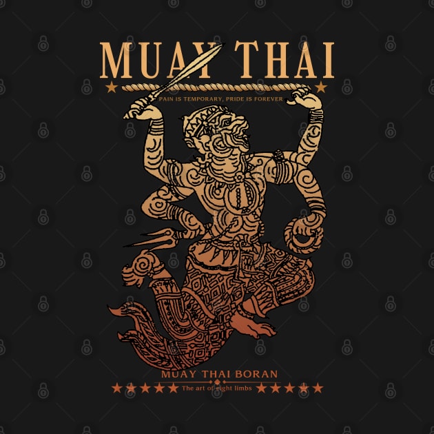 Classic Muay Thai Hanuman Born to Fight by KewaleeTee