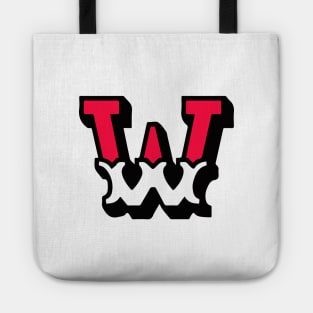 Monogram W - Alphabet Scrapbooking Red/White Circus Style Tote