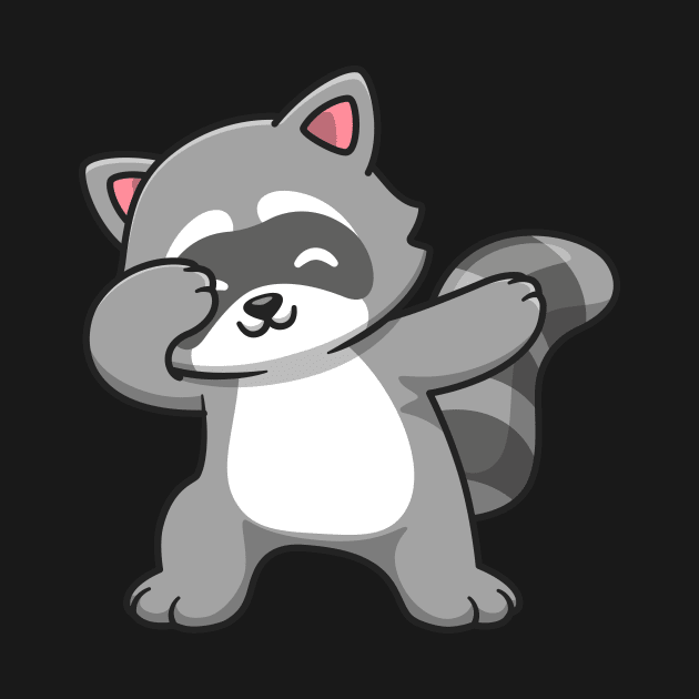 Cute Raccoon Dabbing Cartoon by Catalyst Labs