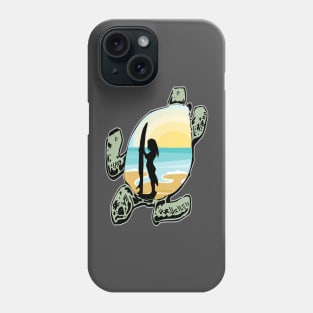 Surfer Girl Sunset Turtle Beach Phone Case