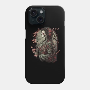 Neo-Gothic Cyber Reaper Floral Skull Phone Case