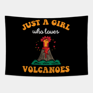 Just A Girl Who Loves Volcanoes Volcano Eruption Tapestry