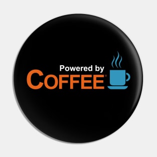 Powered By Coffee I Love Coffee Latte Espresso Slogan Gift For Coffee Lovers Pin