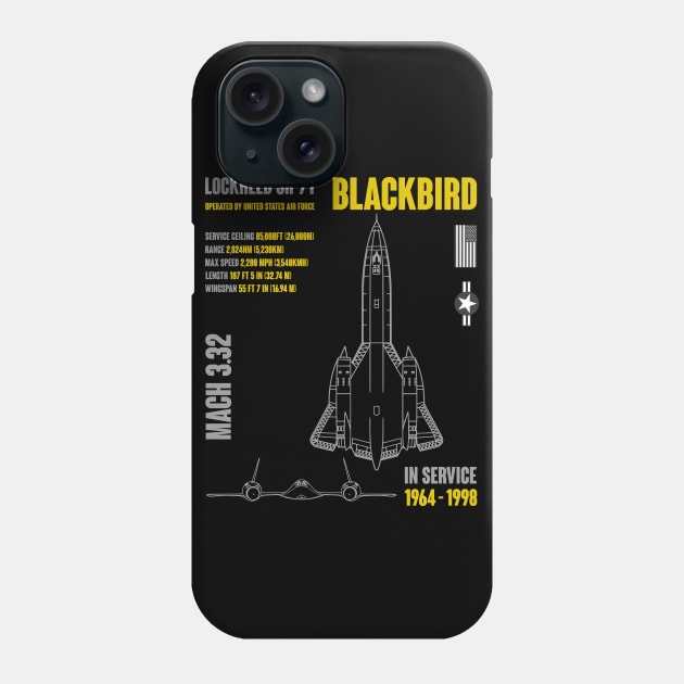 Lockheed SR-71 Blackbird Phone Case by Mandra