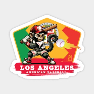 USA - American BASEBALL - Los Angeles - Baseball mascot - Los Angeles baseball Magnet