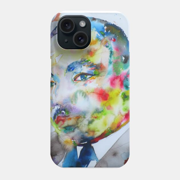 MARTIN LUTHER KING Jr. - watercolor portrait .2 Phone Case by lautir