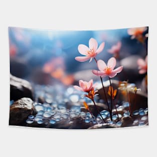 Wild flower Water Lake Nature Serene Tapestry