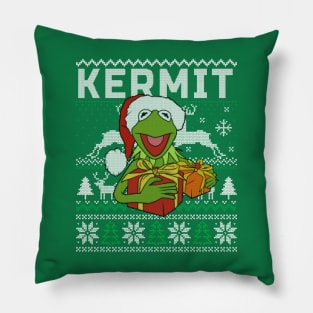 Kermit Christmas Ugly sweater Pillow