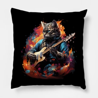 Ocelot Playing Guitar Pillow