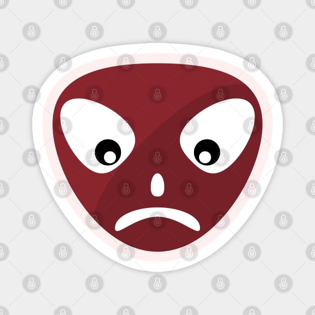 Angry face design Magnet by enflow