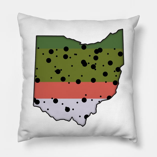 Ohio Trout Pillow by somekindofguru