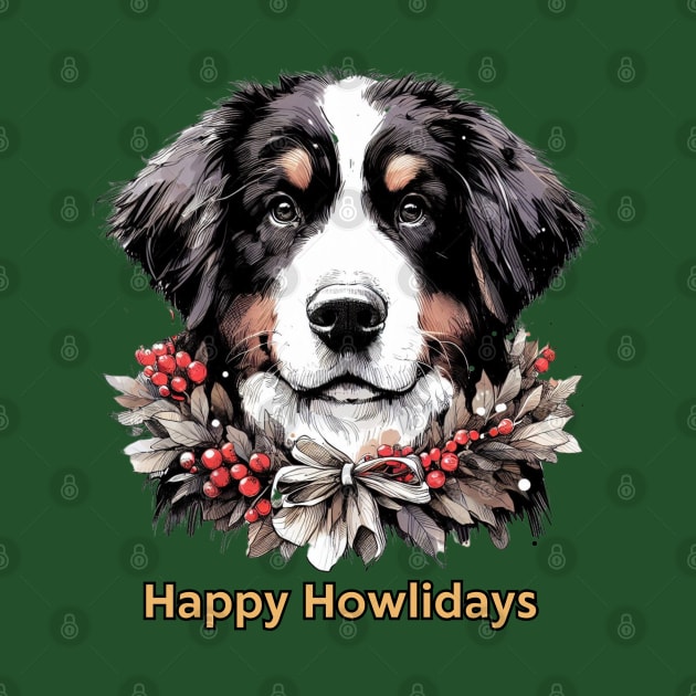 Happy Howlidays  - Bernese Mountain Dog by ZogDog Pro