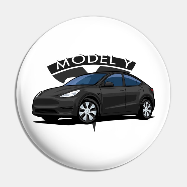 Model Y electric car black Pin by creative.z